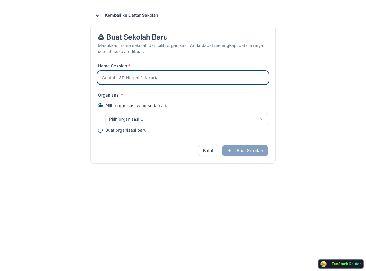 Create school modal